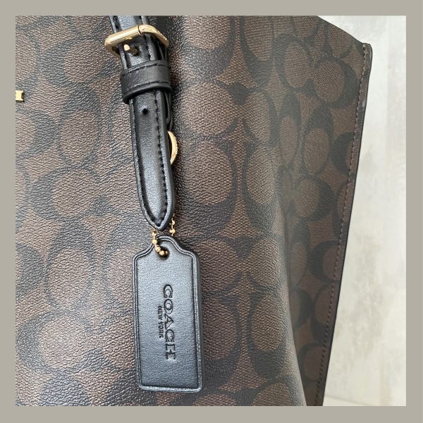 Coach Tote Bag Mollie Canvas Brown & Black - Imagen 3