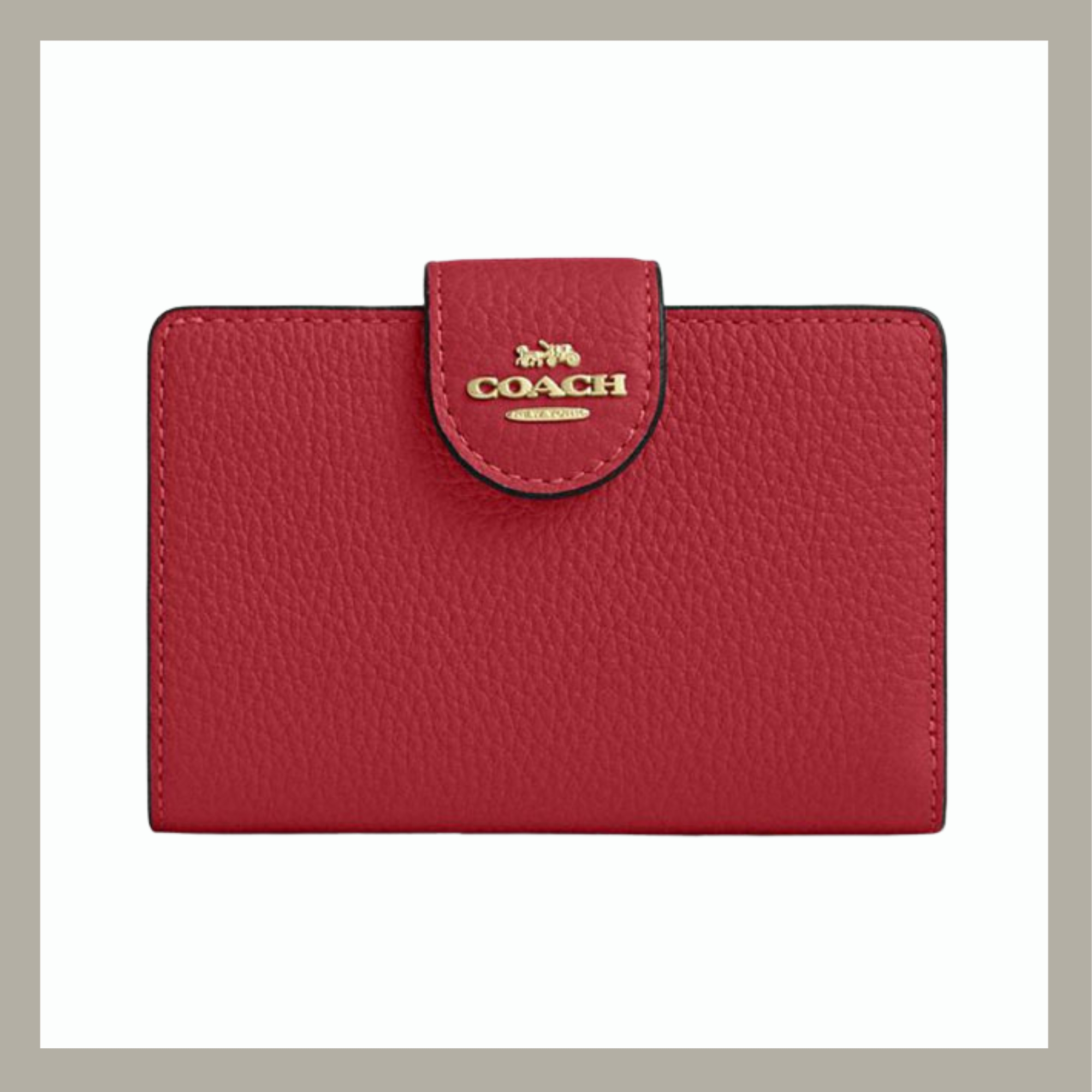 Coach Medium Corner Zip Wallet Red