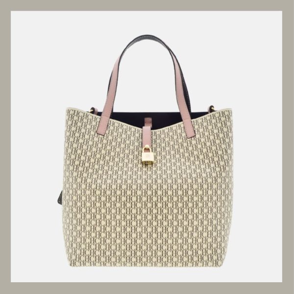 Carolina Herrera Matryoshka Locked M Canvas Tiros Rosa