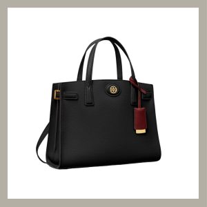 Tory Burch Satchel Robinson Pebbled Black