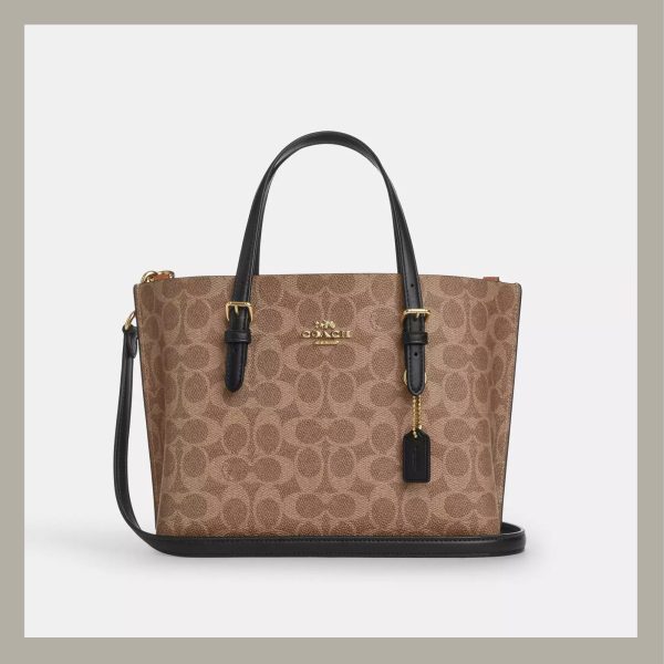 Coach Mini Tote Bag Mollie in Signature Canvas Tan