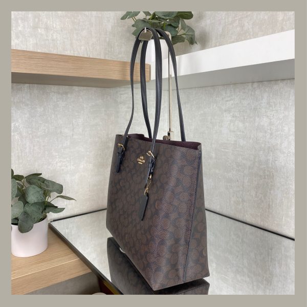 Coach Tote Bag Mollie in Signature Canvas Brown & Black - Imagen 2