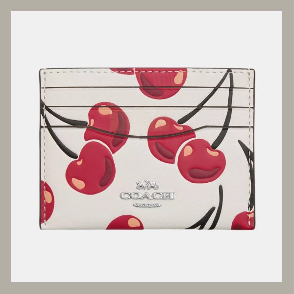 Coach Tarjetero Slim ID with Cherry Print