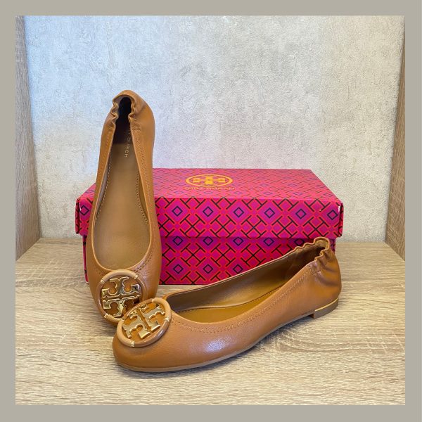 Tory Burch Zapato Ballerina Chelsea Multi Logo Moose Size 5.5 - Imagen 2