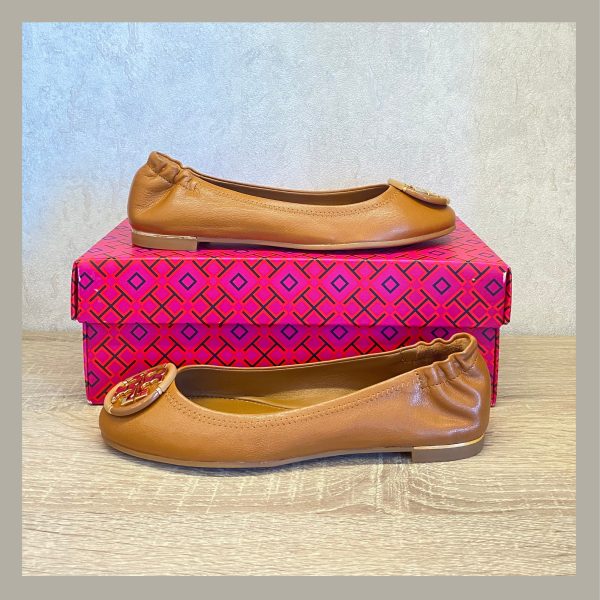 Tory Burch Zapato Ballerina Chelsea Multi Logo Moose Size 5.5