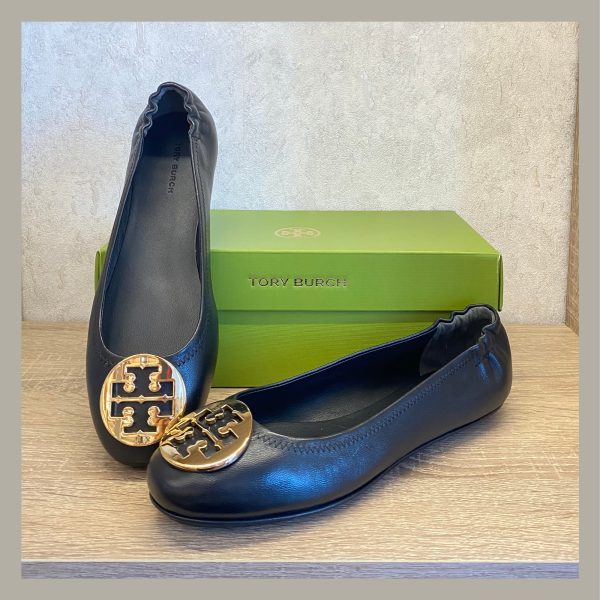 Tory Burch Zapato Ballerina Minnie Travel Black Size 7 - Imagen 2
