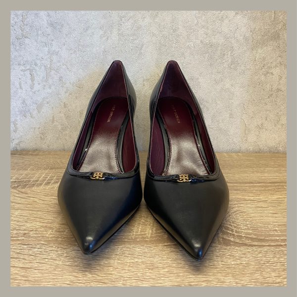 Tory Burch Zapato Double T Buckle Pump Black Size 8 - Imagen 3