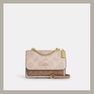Coach Crossbody & Shoulder Bag Klare In Signature Canvas Gold & Tan