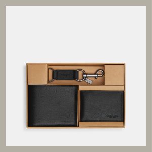 Coach Kit 3 In 1 Wallet Gift Set Black