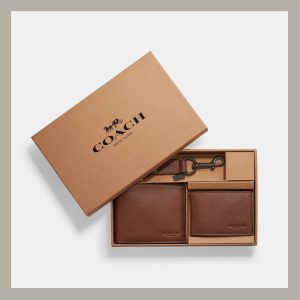 Coach Kit 3 In 1 Wallet Gift Set Marrón