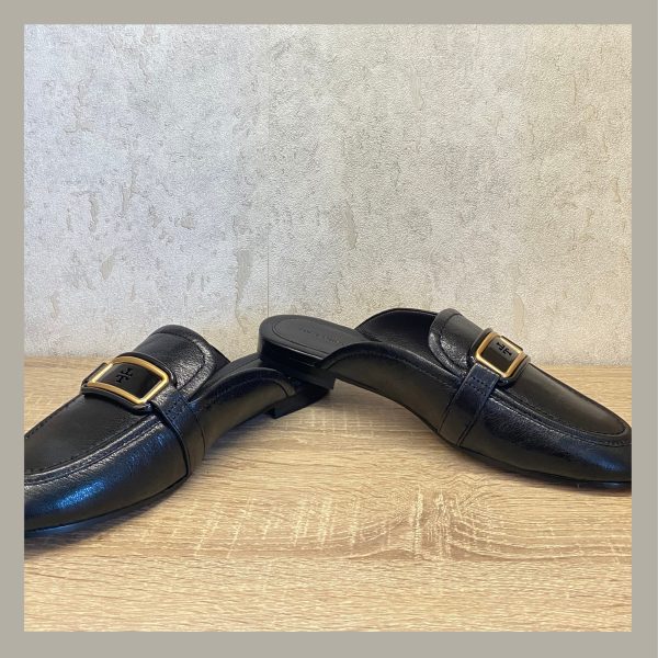 Tory Burch Zapato Georgia Backless Loafer Black Size 7 - Imagen 5