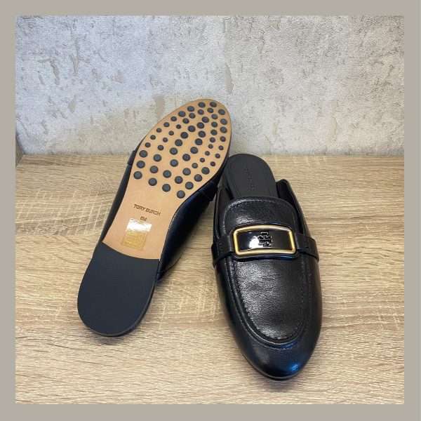 Tory Burch Zapato Georgia Backless Loafer Black Size 7 - Imagen 6