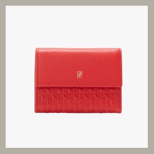Carolina Herrera Monedero Editors M Rojo Trifold en Piel