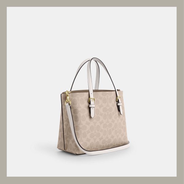 Coach Tote Bag Mini Mollie in Signature Canvas Sand Chalk - Imagen 2
