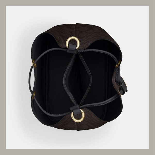 Coach Bucket Bag Rowan In Signature Canvas Brown & Black - Imagen 3