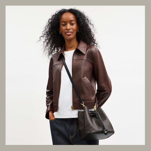 Coach Bucket Bag Rowan In Signature Canvas Brown & Black - Imagen 6
