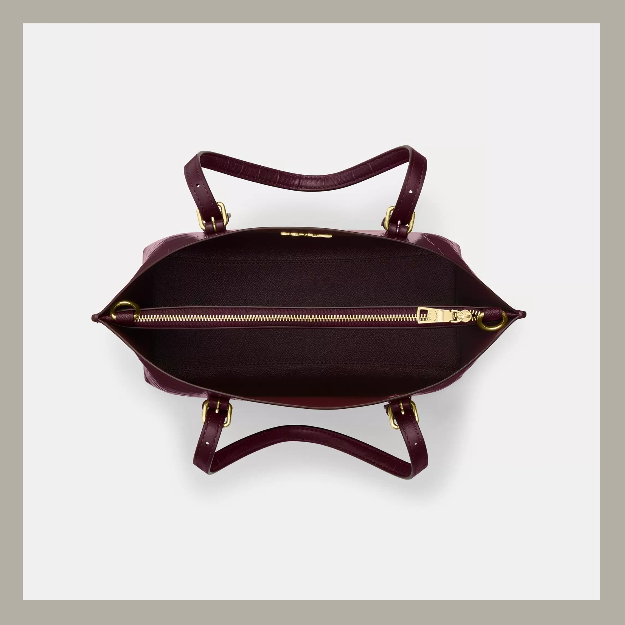 Coach Tote Bag Mini Mollie Crocodile Dark Wine - Imagen 3