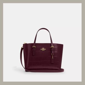 Coach Tote Bag Mini Mollie Crocodile Dark Wine