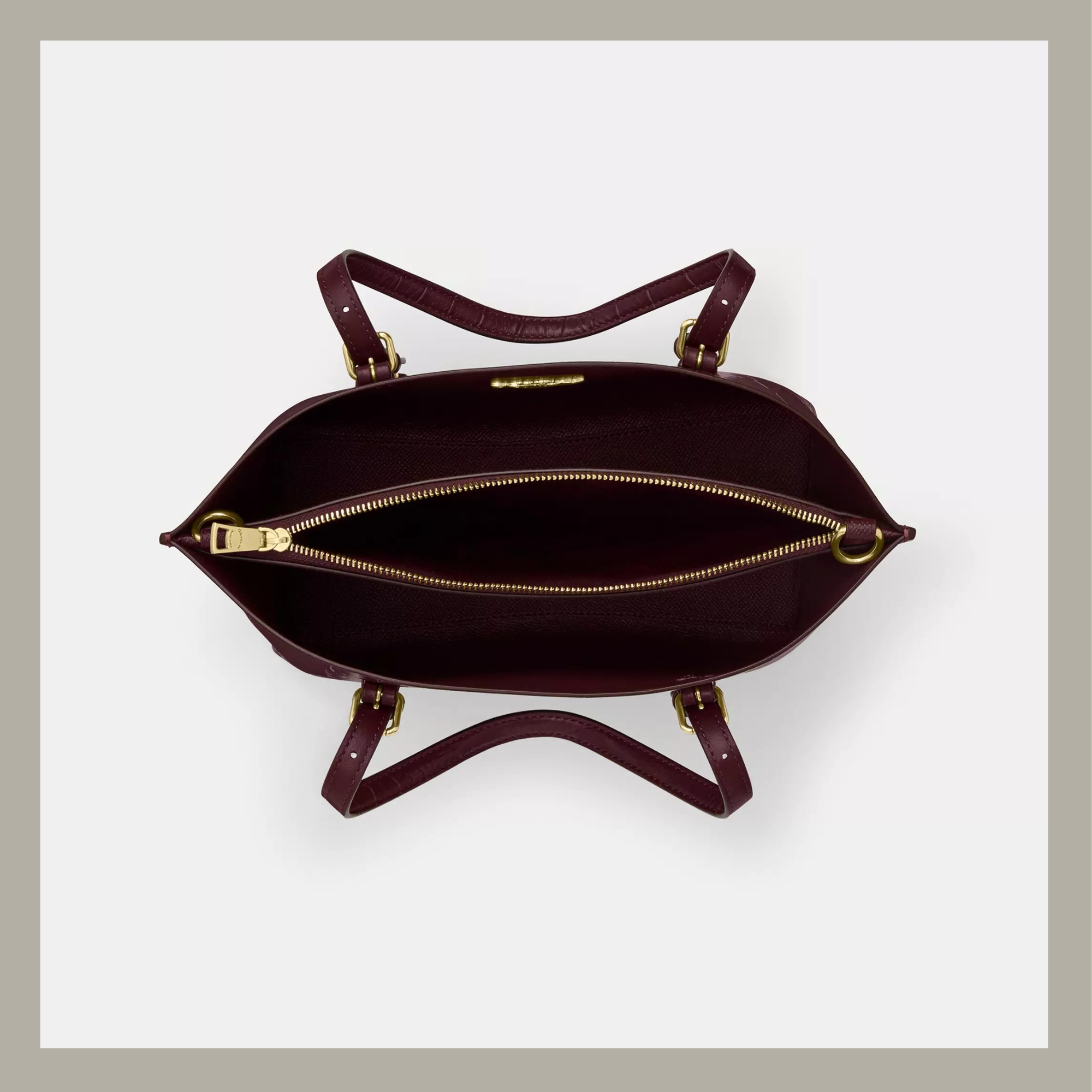 Coach Tote Bag Mini Mollie Crocodile Dark Wine - Imagen 4