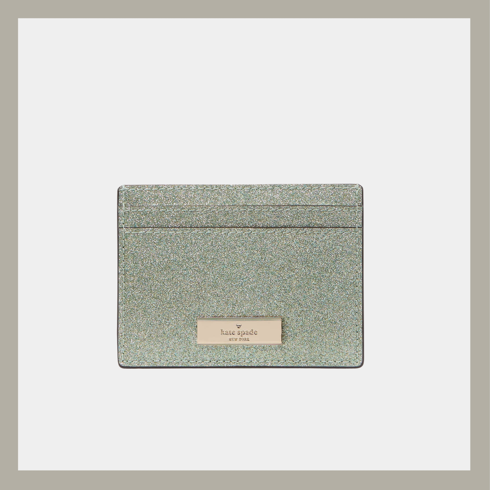 Kate Spade Tarjetero Kenzie Boxed Seawater Glitter