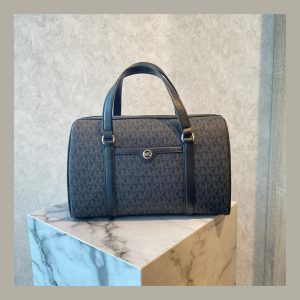 Michael Kors Satchel Medium Duffle in Signature Logo Black