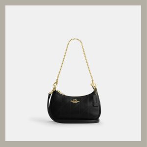 Coach Crossbody & Shoulder Bag Mini Teri Black with Quilting