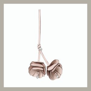 Kate Spade Bag Charm 3D Flowers Powdered Sugar