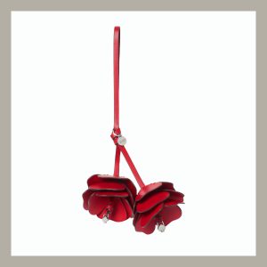 Kate Spade Bag Charm 3D Flowers Cherry Rouge