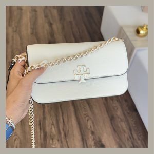 Tory Burch Crossbody & Hand Bag Britten Chain Wallet New Ivory