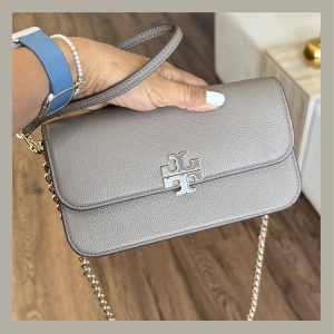 Tory Burch Crossbody & Hand Bag Britten Chain Wallet Wild Mushroom
