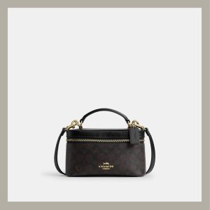 Coach Crossbody Bag Rainer In Signature Canvas Walnut & Black