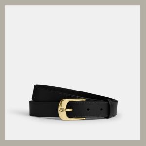 Coach Belt Buckle C Harness 1" Black Size Small