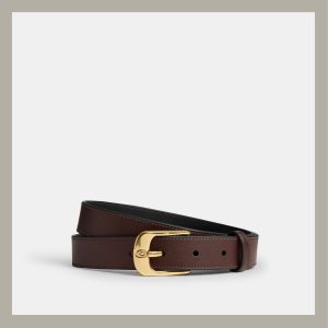 Coach Belt Buckle C Harness 1" Brown Maple Size Small