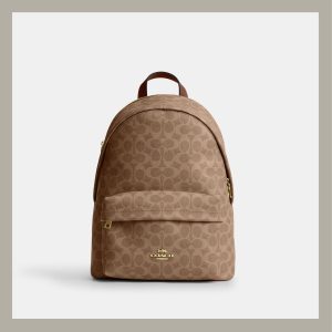 Coach Mochila Taylor Small In Signature Canvas Gold & Tan